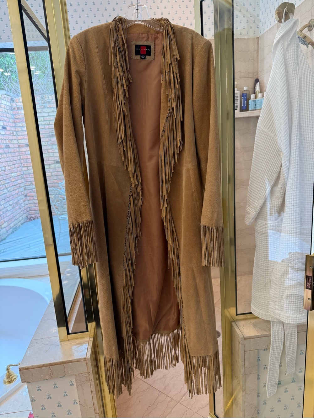 Amazing Fringed Leather Duster Coat - vintage
